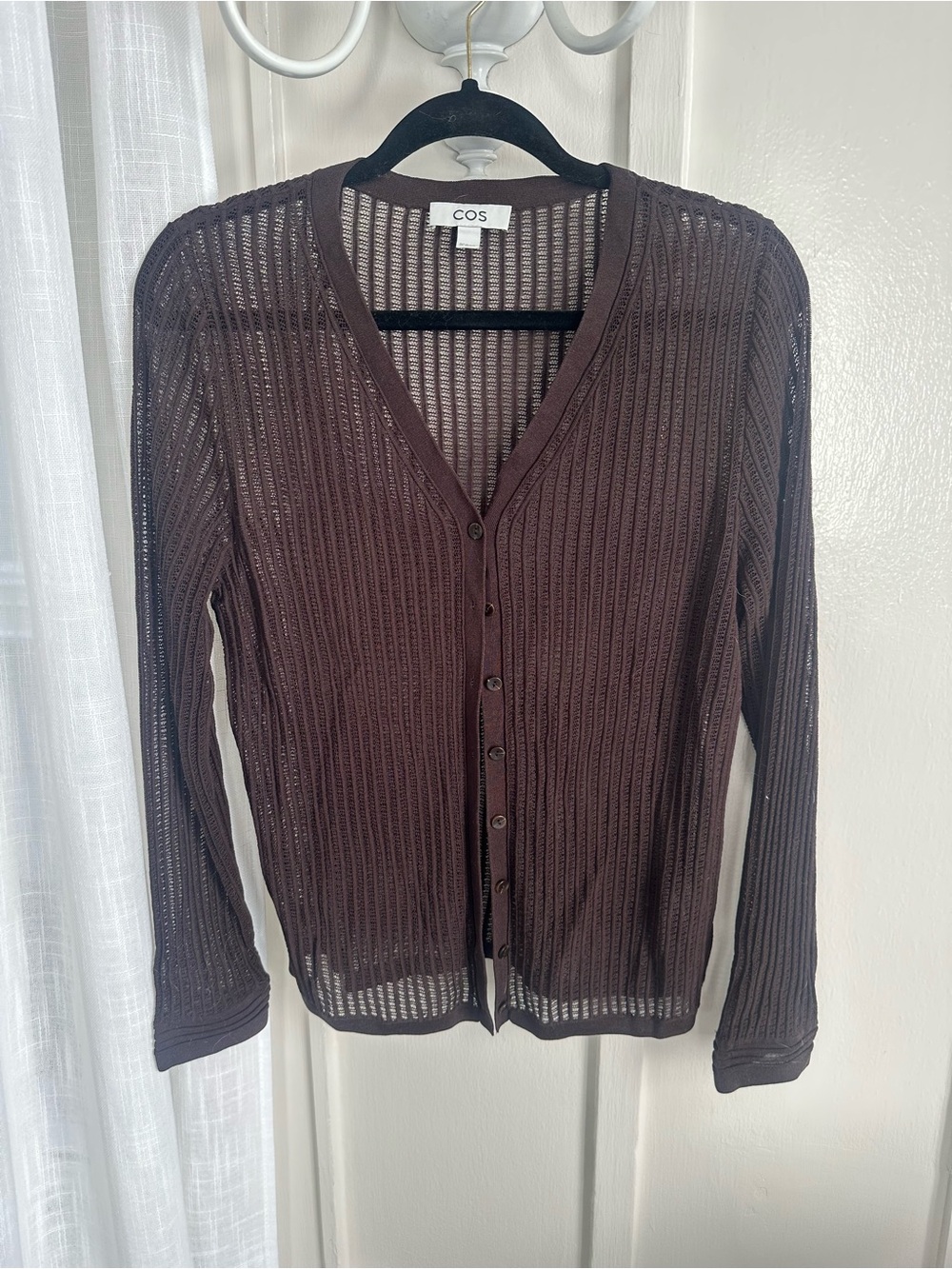 Cos Ribbed Open Knit Cardigan Size Small - Picture 2 of 3
